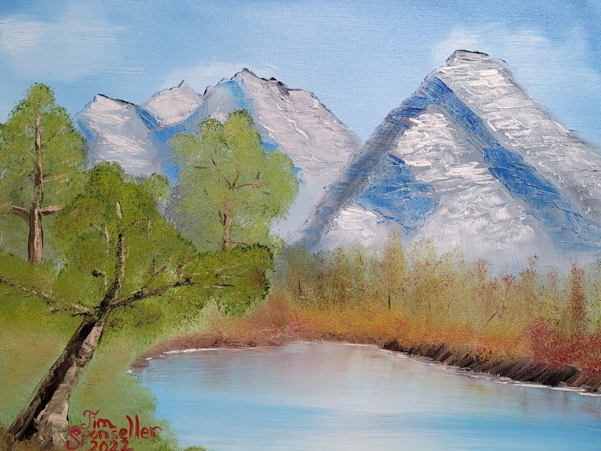 Mountains, Pond, Trees – Come Paint Along!